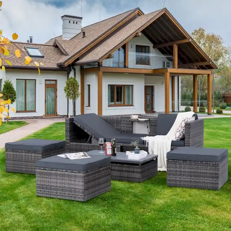 5 Set Seasonal PE Wicker Furniture