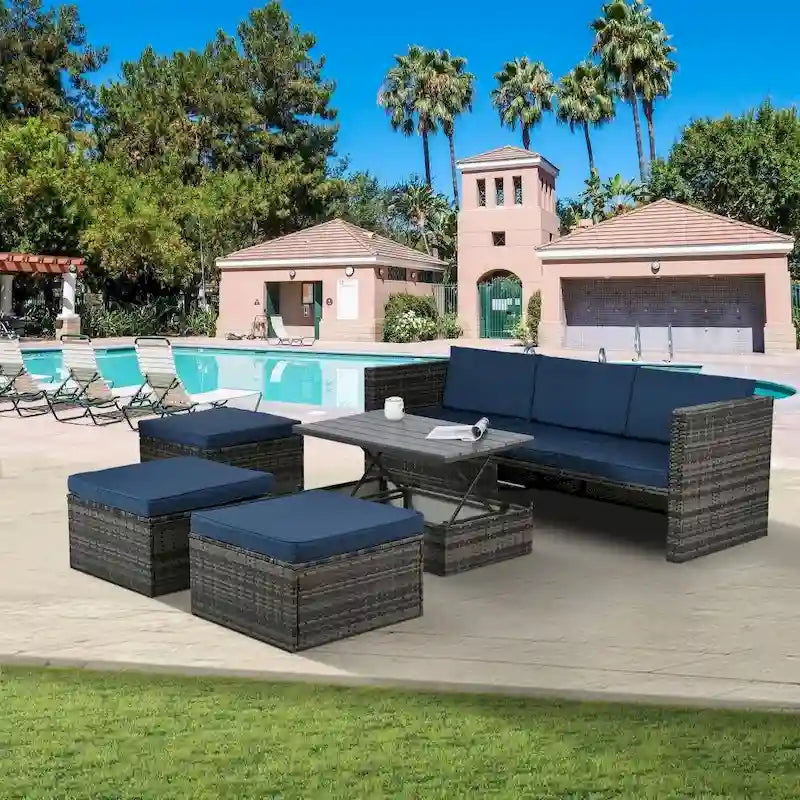 5 Set Seasonal PE Wicker Furniture