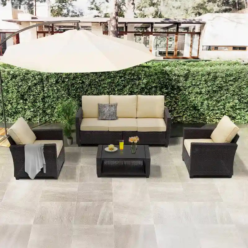 5 - Person Outdoor Seating Group with Cushions